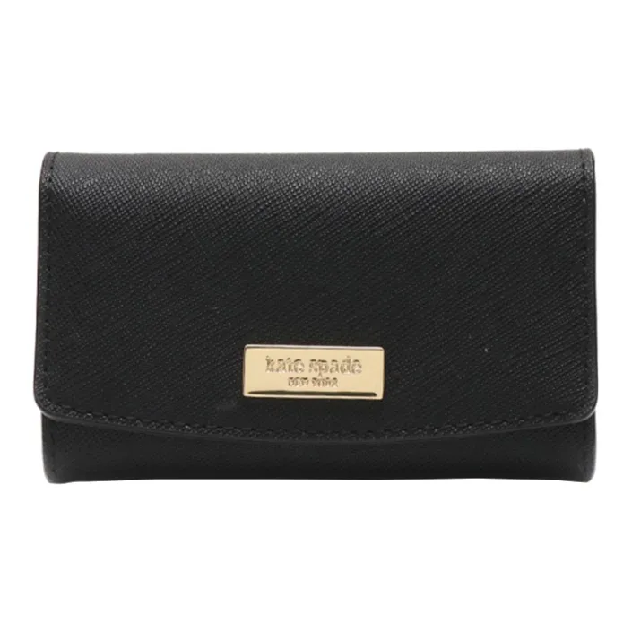 Kate Spade Leather Card Holder Key Pouch Women's Black-0