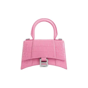 Balenciaga Hourglass Cow Leather Hourglass Bag, Handbag, Shoulder Bag, Crossbody Bag Small Size Women's Pink
