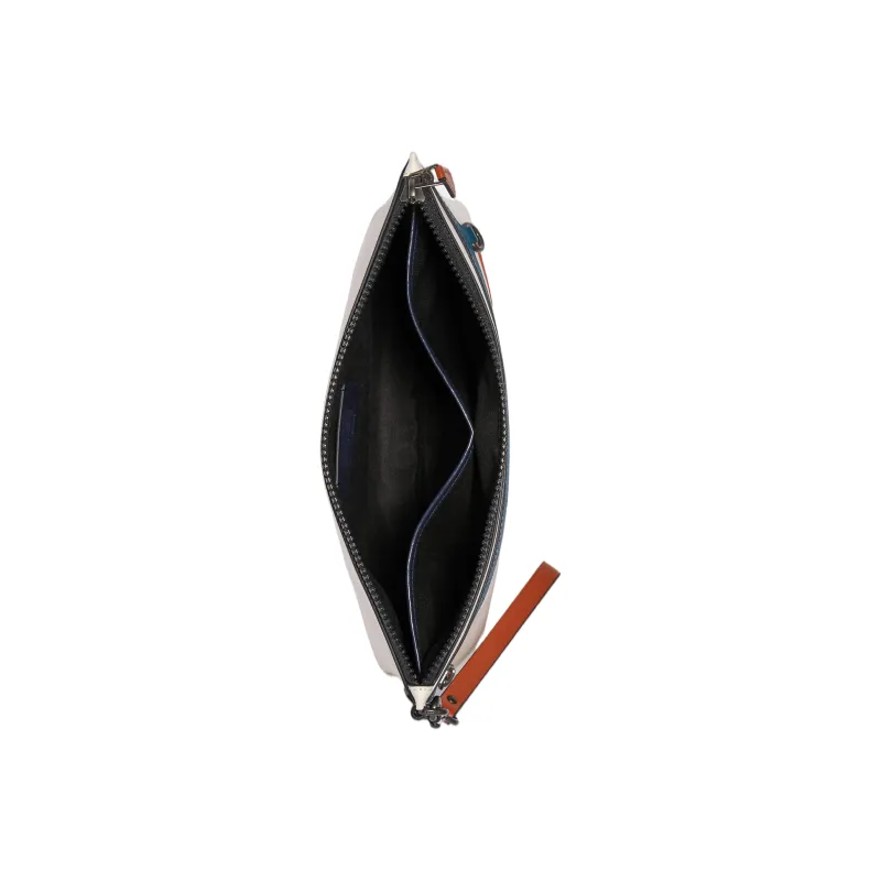 COACH Pouch Leather Clutch Tubas Men's Ecru-1