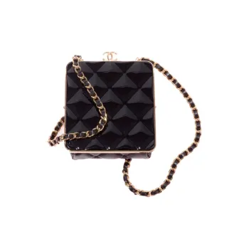 CHANEL Sheepskin Clutch, Makeup Bag, Shoulder Bag, Crossbody Bag Women's Black