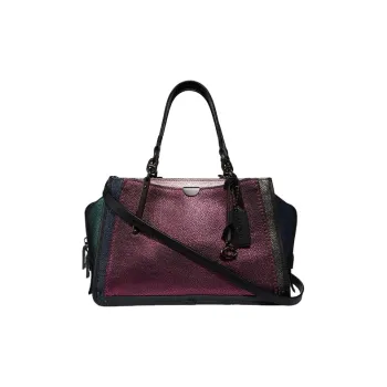 COACH Dreamer Shiny Multicolor Leather Handbag Shoulder Bag Crossbody Bag Large Size Women's Metal Pink