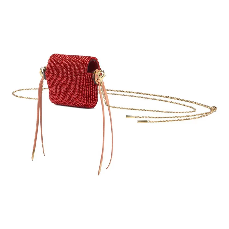 FENDI Baguette Enamel Metal Finish Earphone Case Baguette Bag Shoulder Bag Crossbody Bag Women's Red-1