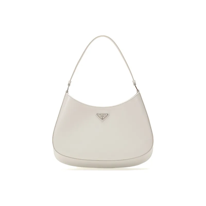 PRADA Cleo Leather Crescent Bag Shoulder Bag Regular Women's White-0