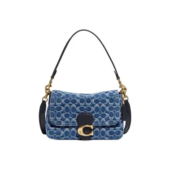 COACH Tabby Fabric Shoulder Bag Handbag Crossbody Bag Shoulder Bag Women's Denim Blue