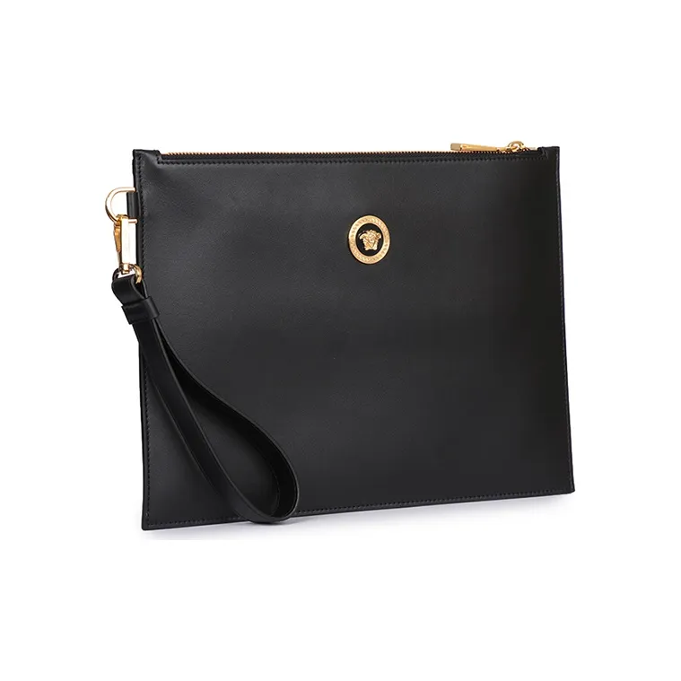 VERSACE Cow Leather Commute Bag Coin Purse Clutch Regular Men's Black-1