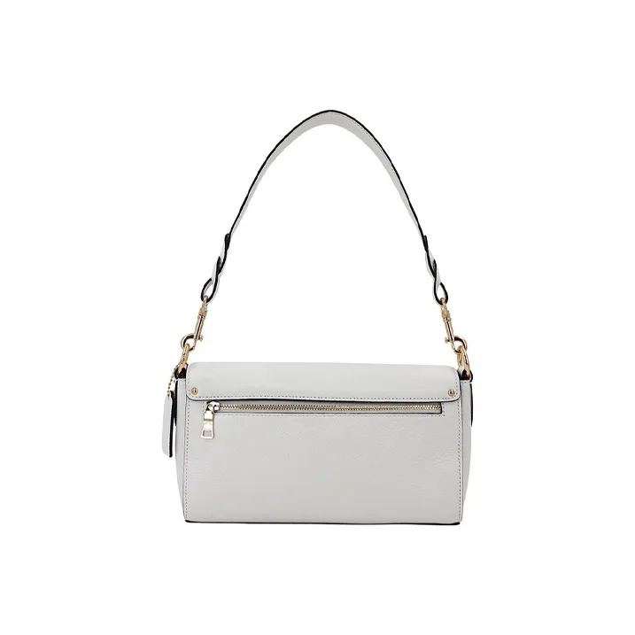 COACH Jade Leather Shoulder Bag, Portable Crossbody Bag Women's White Monogram-3