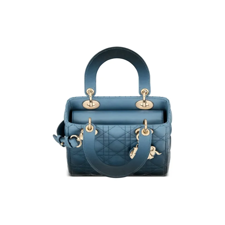 DIOR Lady Dior Sheepskin Dior Bag Handbag Crossbody Bag Women's Indigo Gradient Effect-2