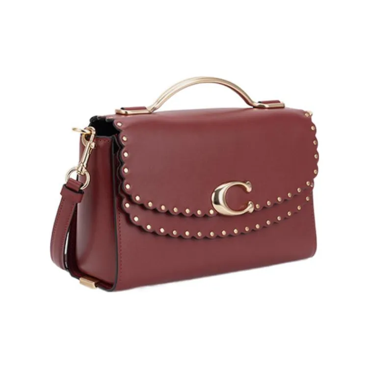 COACH Celia Cow Leather Handbag Shoulder Bag Crossbody Bag Medium Size Women's Cherry Red-1