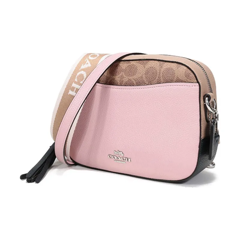 COACH Camera Leather Camera Bags Crossbody Bag Shoulder Bag Women's Light Pink Multicolor-1