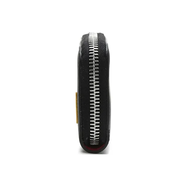 FENDI Calfskin Zipper Coin Purses Men's Black/Yellow-2