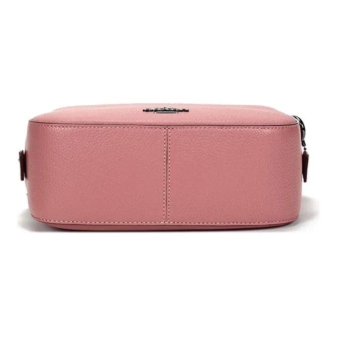 COACH Camera Polished Grained Leather Camera Bag Shoulder Bag Crossbody Bag Small Size Women's Vintage Pink-4