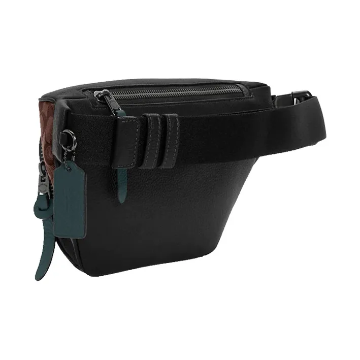 COACH Thompson Pebbled Leather Multifunction Fanny Pack Tubas Men's Red Brown-1