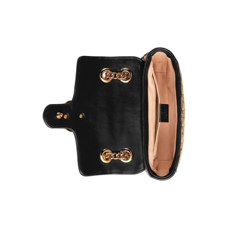 GUCCI GG Marmont Suede Shoulder Bag Crossbody Bag Mini Women's Ebony/Black-6