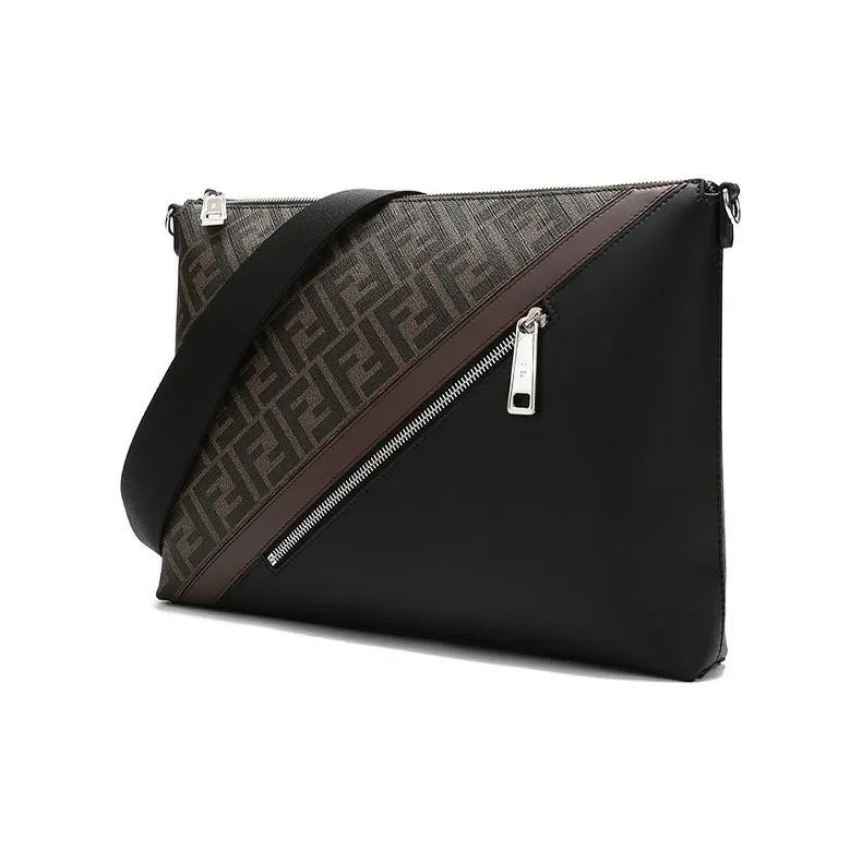 FENDI Canvas With Leather Messenger Bag, Crossbody Bag, Shoulder Bag Men's-1