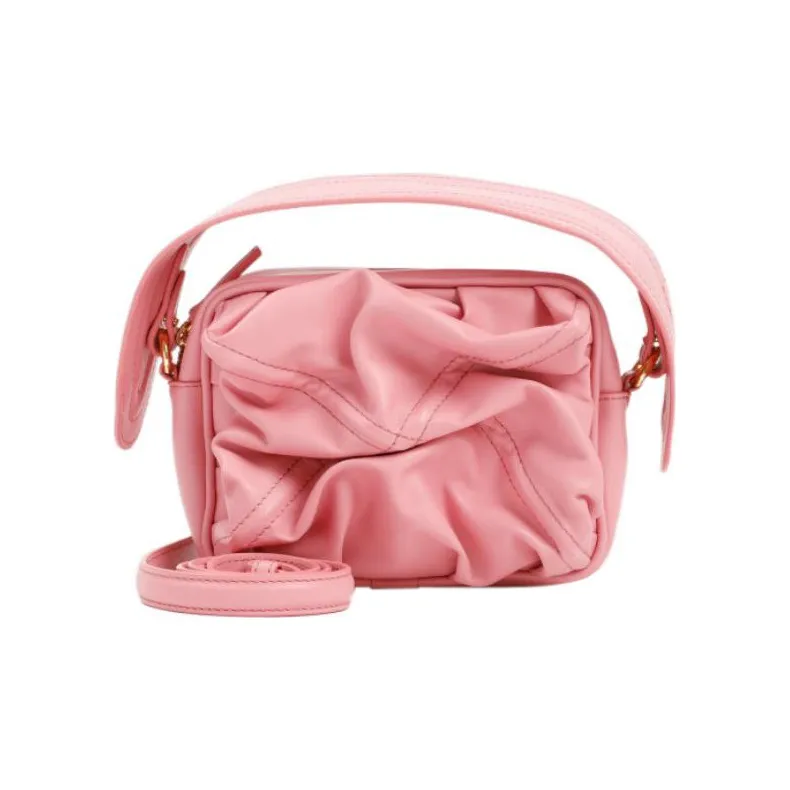 YProject Pleated Leather Box Bag Handbag Women's-4