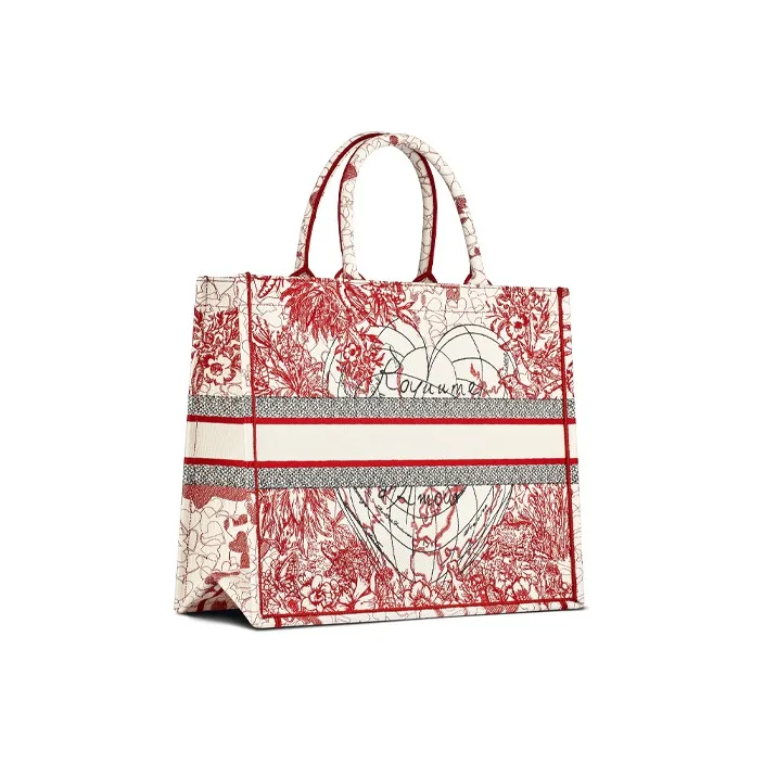 DIOR BookTote Polyester Totes Handbags Regular Women's Red-2