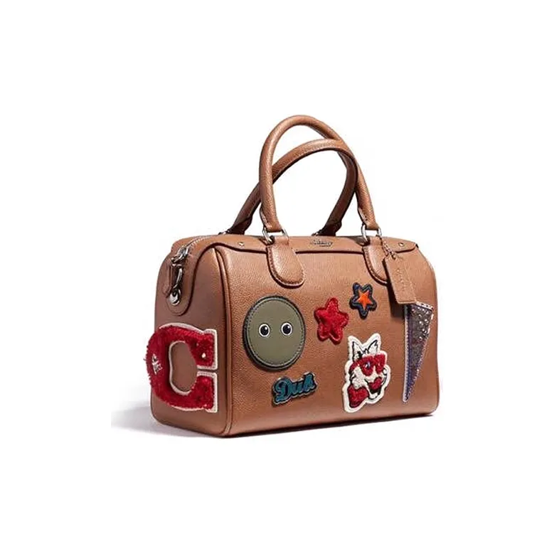 COACH Disney Bennett Leather Handbag Medium Size Women's Brown-1