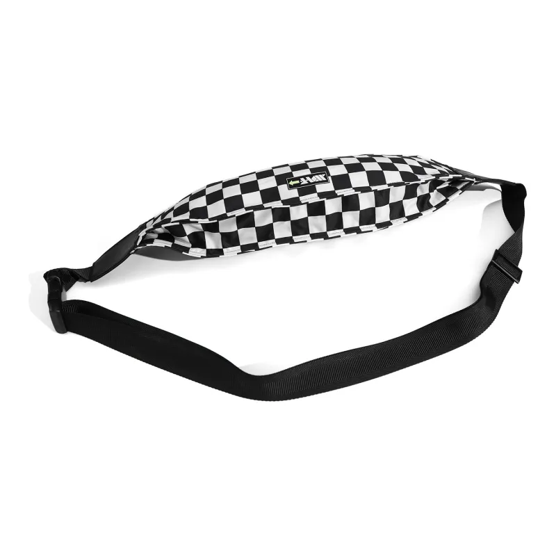 XXOFF Polyester Sling Bag Fanny Pack Crossbody Bags Regular Unisex Black White Plaid-2