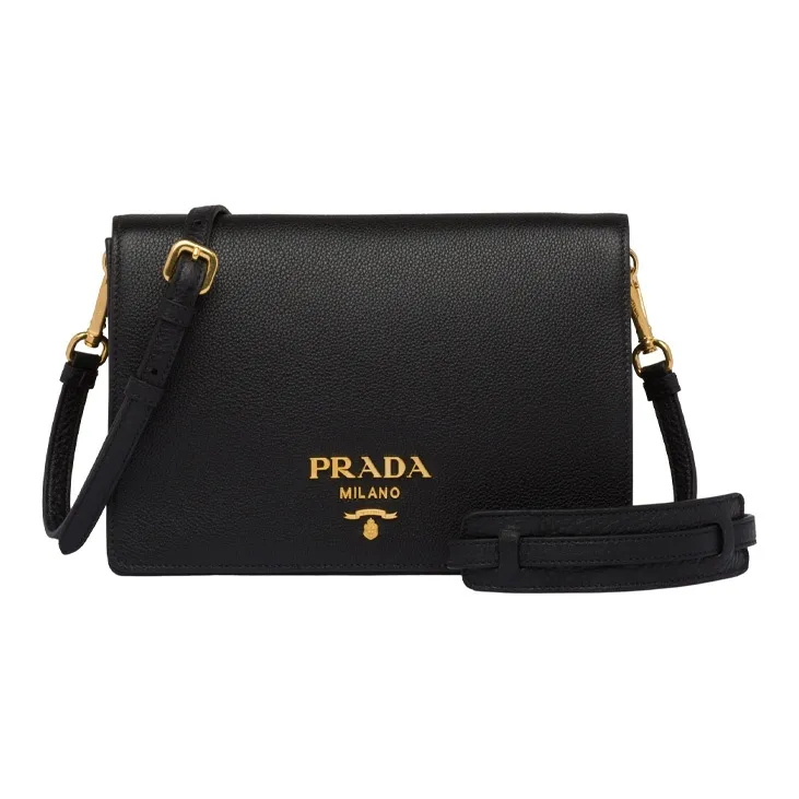 PRADA Cahier Nylon With Leather Shoulder Bag Crossbody Bag Women's Black-0