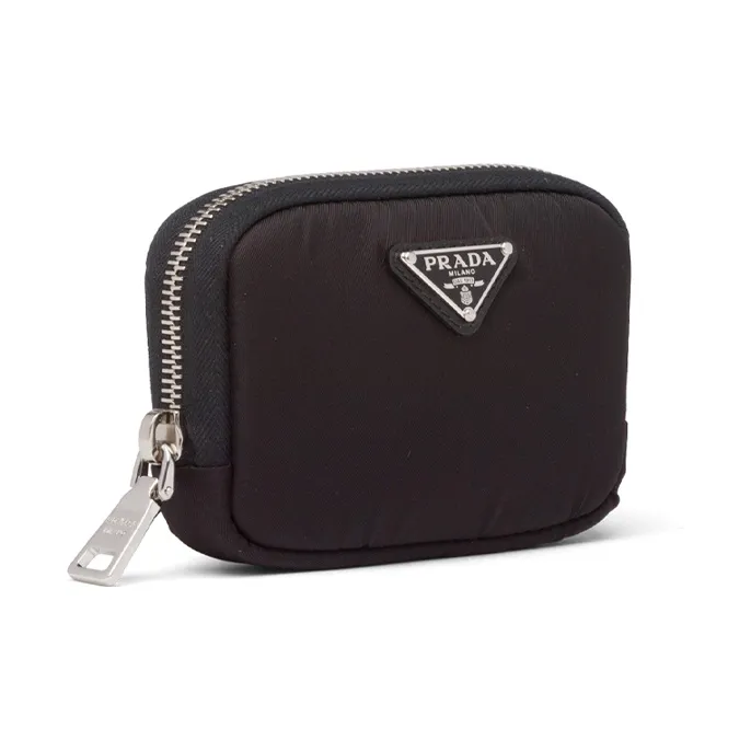 PRADA Nylon Fabric Card Holder Wallet Card Clip Small Size Unisex Black-1