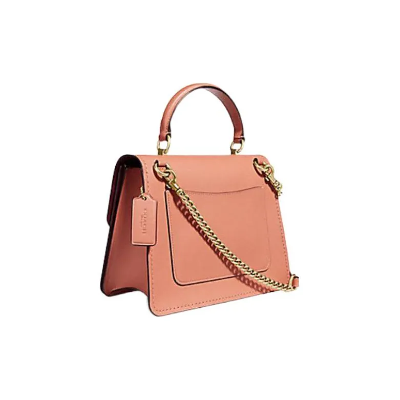 COACH Parker Calfskin Handbag Shoulder Bag Crossbody Bag Medium Size Women's Peach Pink-3