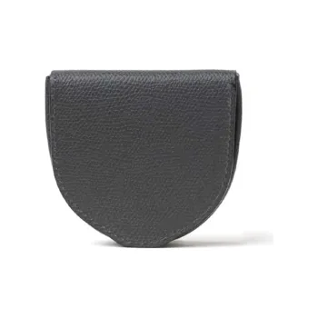 Valextra Calfskin Coin Purse Unisex Smoke Gray