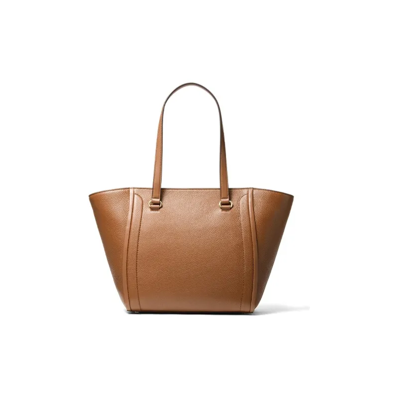 MICHAEL KORS Carine Cow Leather Tote Bag, Shopping Bag, Shoulder Bag, Handbag Medium Size Women's Brown-1