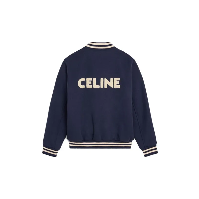 CELINE Loose Varsity Style Jacket In Wool-1