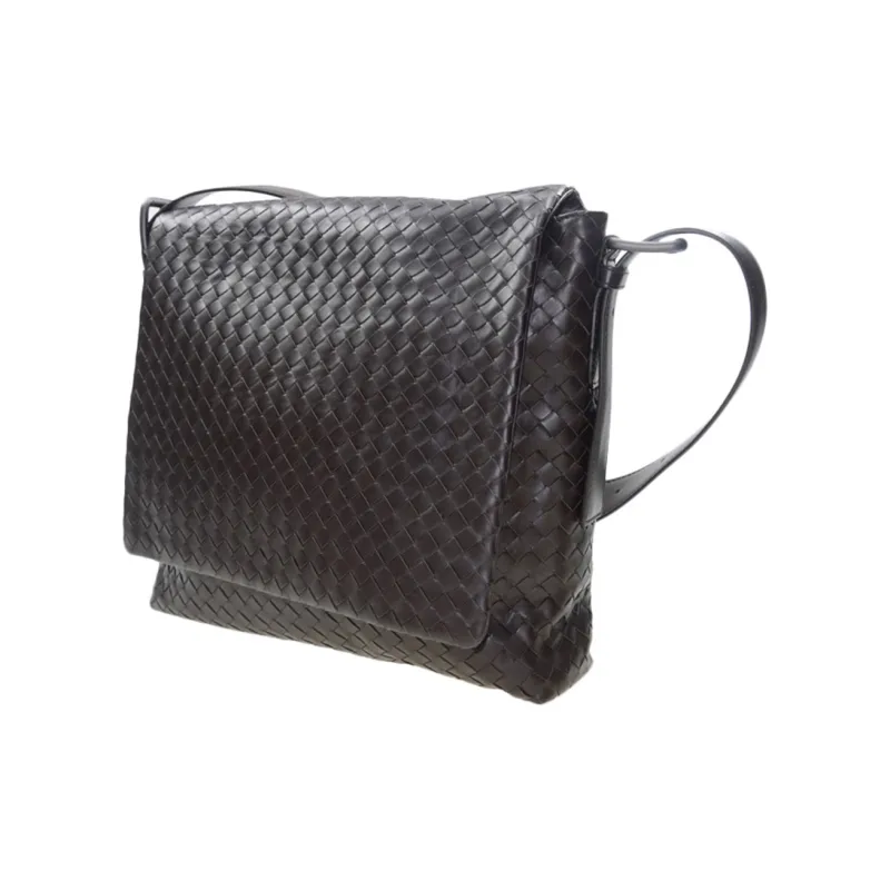 Bottega Veneta Cow Leather Shoulder Bag Crossbody Bag Men's Coffee-1