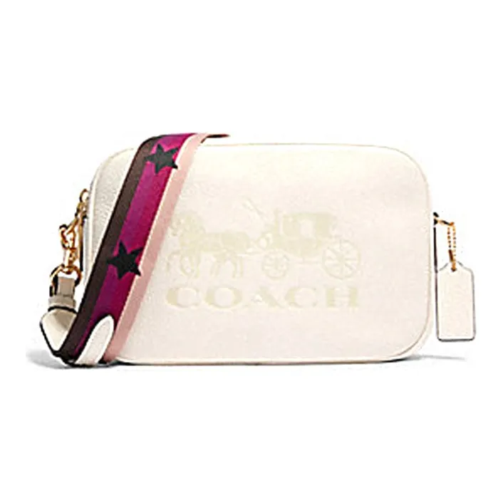 COACH Jes Leather Camera Bag Shoulder Bag Crossbody Bag Medium Size Women's White-0