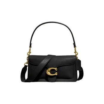 COACH Tabby Polished Pebbled Leather Dionysus Shoulder Bag Women's Black