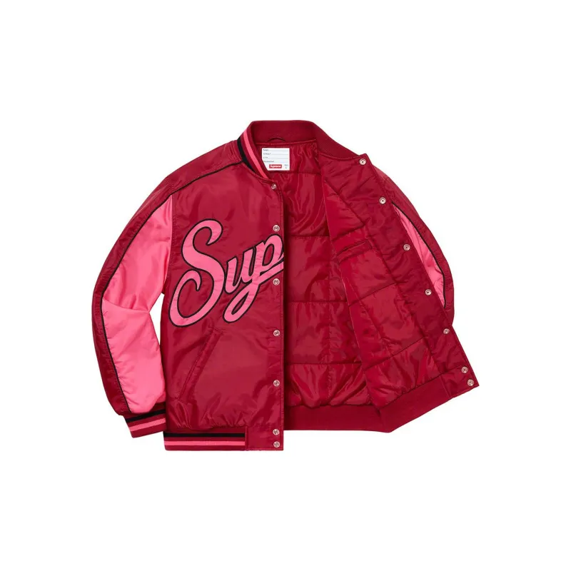 Supreme Contrast Script Varsity Jacket-5