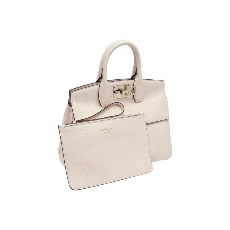 FERRAGAMO Studio Collection Cow Leather Crossbody One Shoulder Handbag Small Size Women's Light Pink-4
