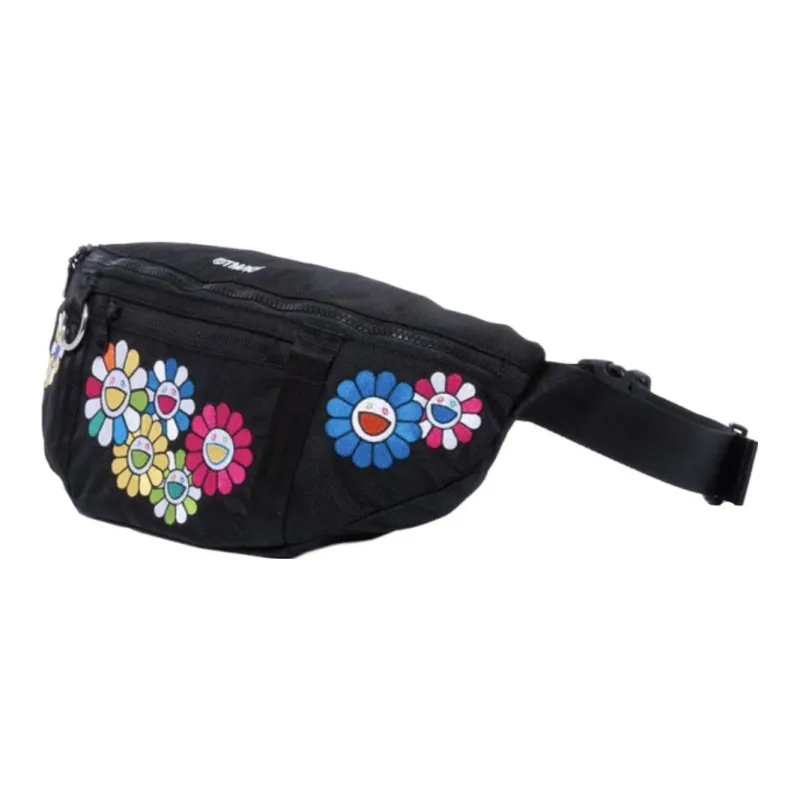 New Era Takashi Murakami Collaboration Polyester One Shoulder Crossbody Bag Sling Bag Fanny Pack Regular Unisex Black-2
