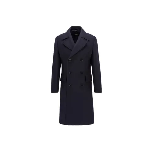 HUGO BOSS Coats Men Dark Blue