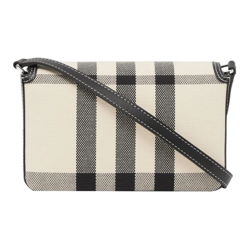 Burberry Vintage Calfskin Trim Penny Bag, Shoulder Bag, Crossbody Bag Mini Women's Butter Beige/Black-3