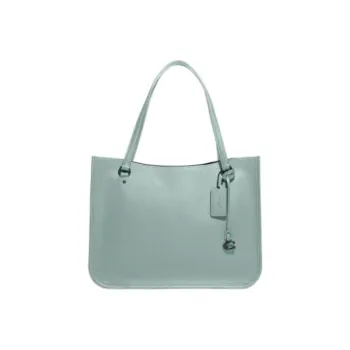 COACH Tyler Pebbled Leather Tote Bag Shopping Bag Portable Crossbody Bag Shoulder Bag Medium Size Women's Aqua Blue