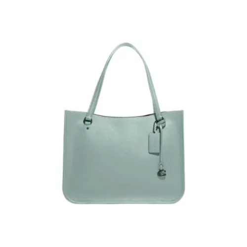 COACH Tyler Pebbled Leather Tote Bag Shopping Bag Portable Crossbody Bag Shoulder Bag Medium Size Women's Aqua Blue