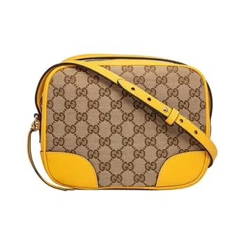 GUCCI Canvas With Leather Camera Bags Crossbody Bag Shoulder Bag Women's Ebony & Yellow