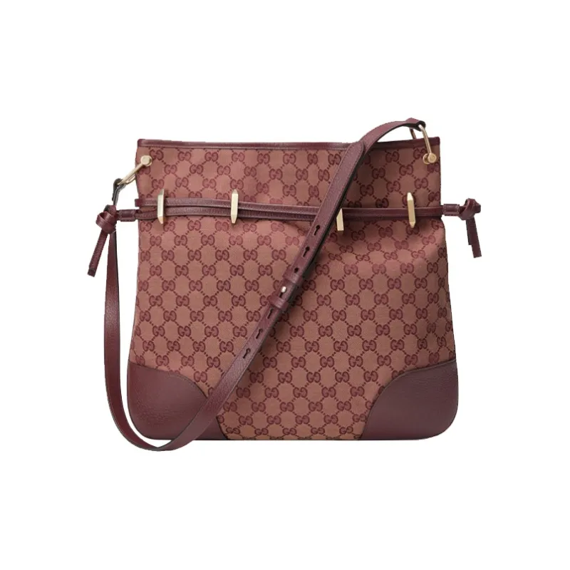 GUCCI Horsebit 1955 Canvas Canvas Bag Crossbody Bag Shoulder Bag Women's Burgundy-1