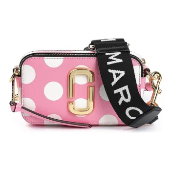 MARC JACOBS Snapshot Cow Leather Shoulder Bag Crossbody Bag Small Size Women's Pink Candy Color