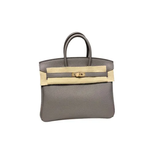 HERMES Birkin Togo Calfskin Handbag Women's 8F Gris ÉTain Tin Gray