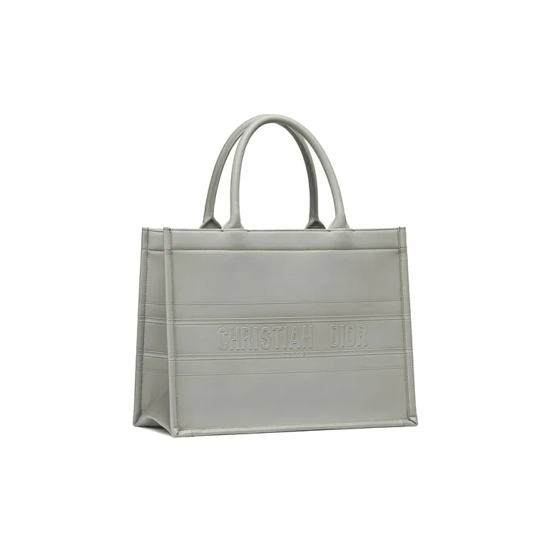 DIOR BookTote Cow Leather Handbag Handbag Small Size Women's Gray-1
