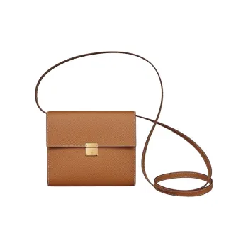 HERMES Clic Epsom Leather Crossbody Bag, Shoulder Bag Women's Gold Brown