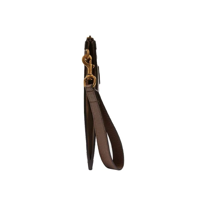 GUCCI Disney Collaboration Leather Logo Canvas With Leather Clutch Unisex Ebony-3