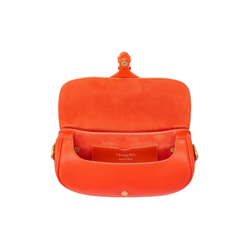 DIOR Bobby Smooth Cow Leather Crescent Bag Handbag Shoulder Bag Crossbody Bag Women's Bright Orange-3