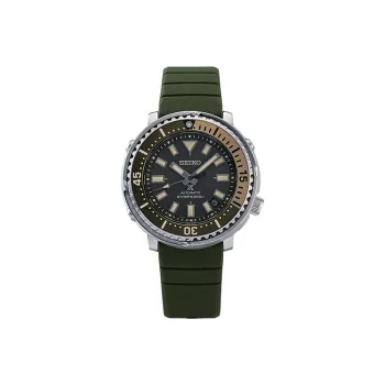 SEIKO Presage Series Mechanical Movement Silicone Strap Watch Men's Watches Black Dial SRPF83K1