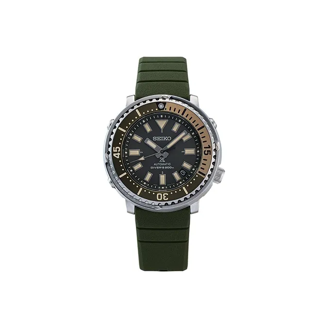 SEIKO Presage Series Mechanical Movement Silicone Strap Watch Men's Watches Black Dial SRPF83K1-0