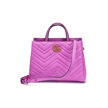 GUCCI Marmont Quilted Leather Tote, Shoulder Bag, Crossbody Bag, Handbag Trumpets Women's Pink Purple