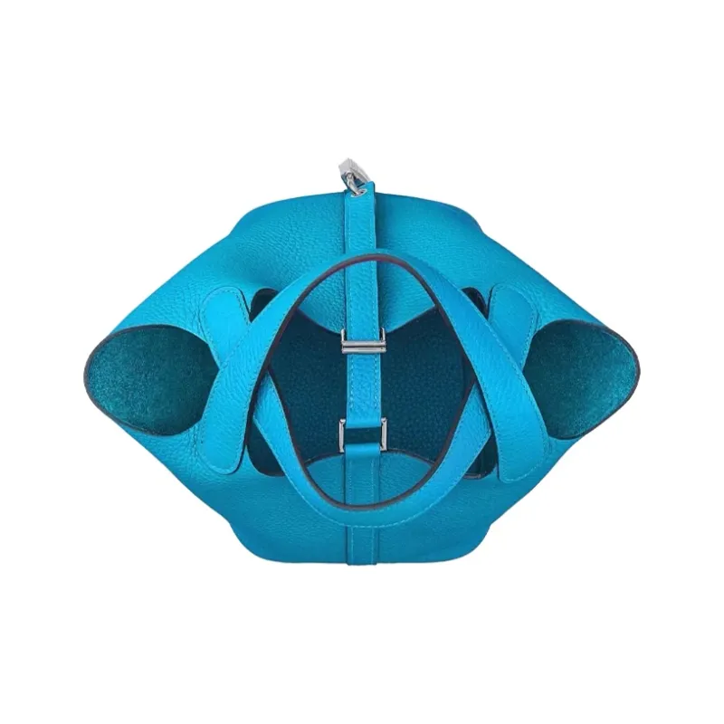 HERMES Picotin Leather Bucket Bags Handbags Women's Florida Blue With Mexican Pink-2